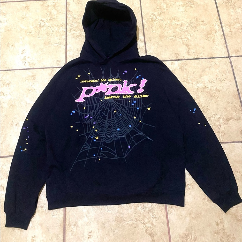 Black p*nk spider hoodie